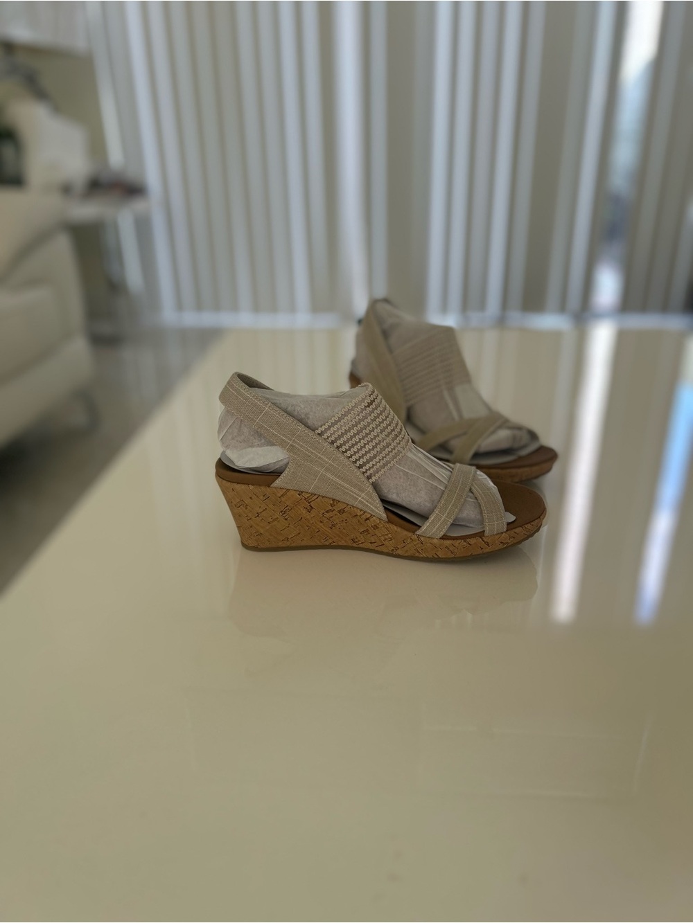 Cali from Skechers luxe foam wedge sandals